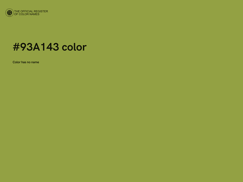 #93A143 color image