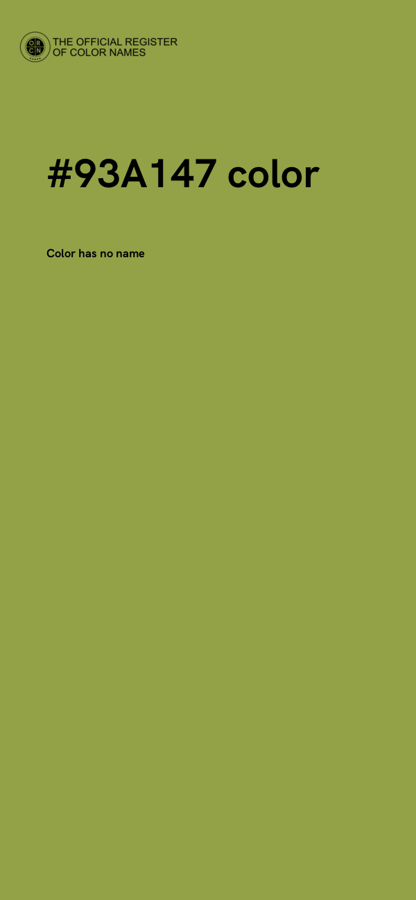 #93A147 color image