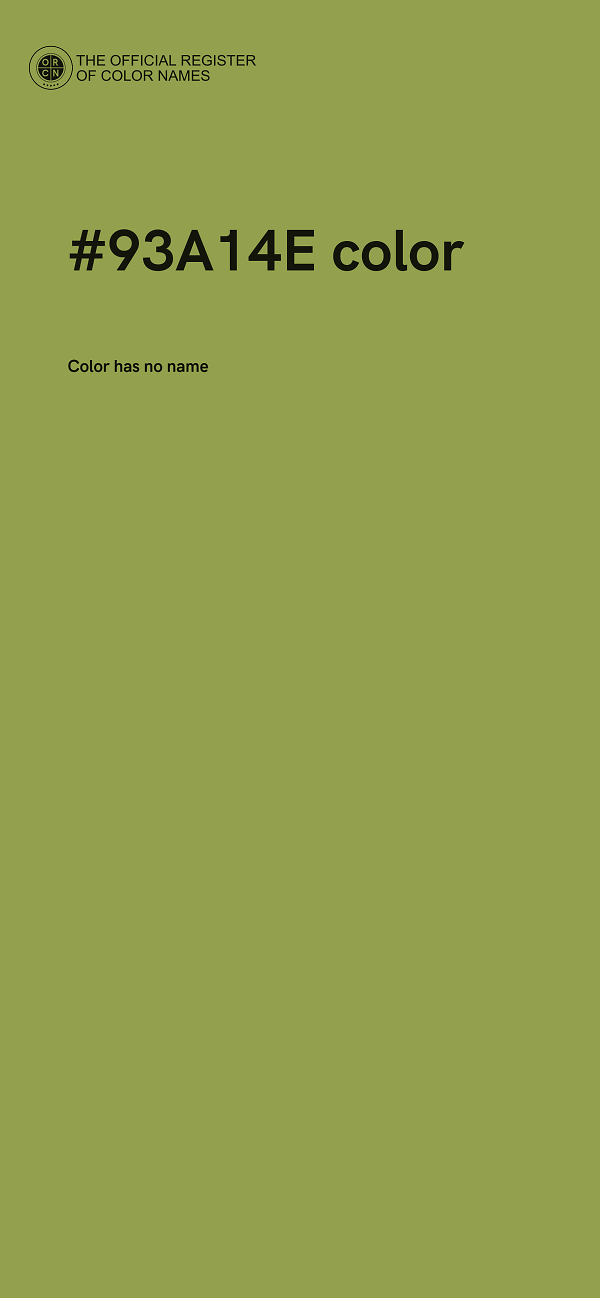 #93A14E color image