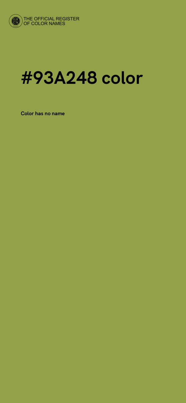 #93A248 color image