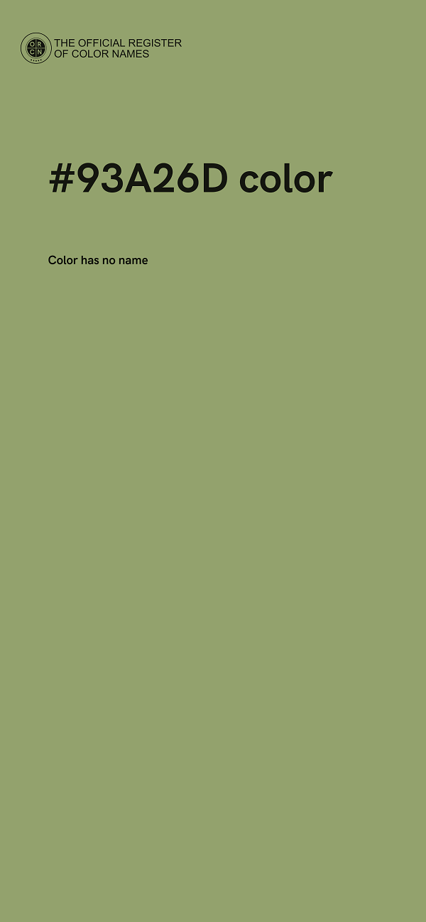 #93A26D color image