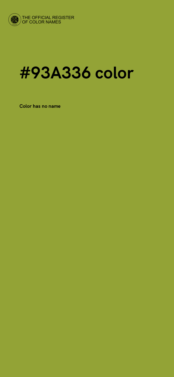 #93A336 color image