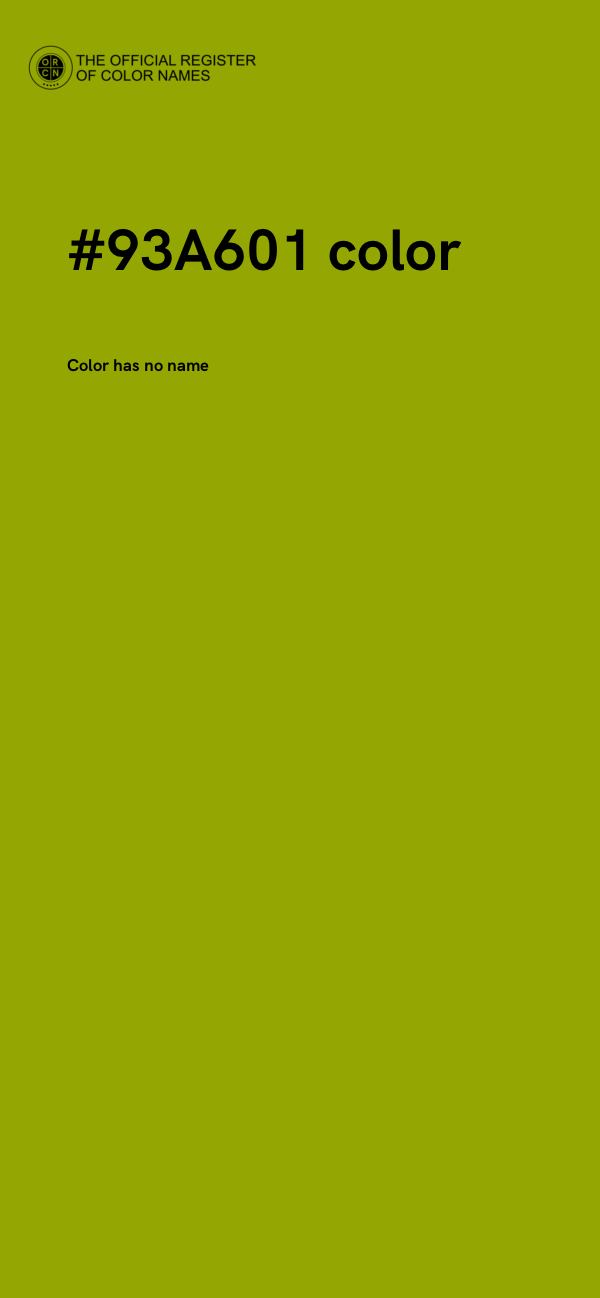 #93A601 color image