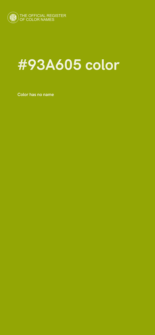 #93A605 color image