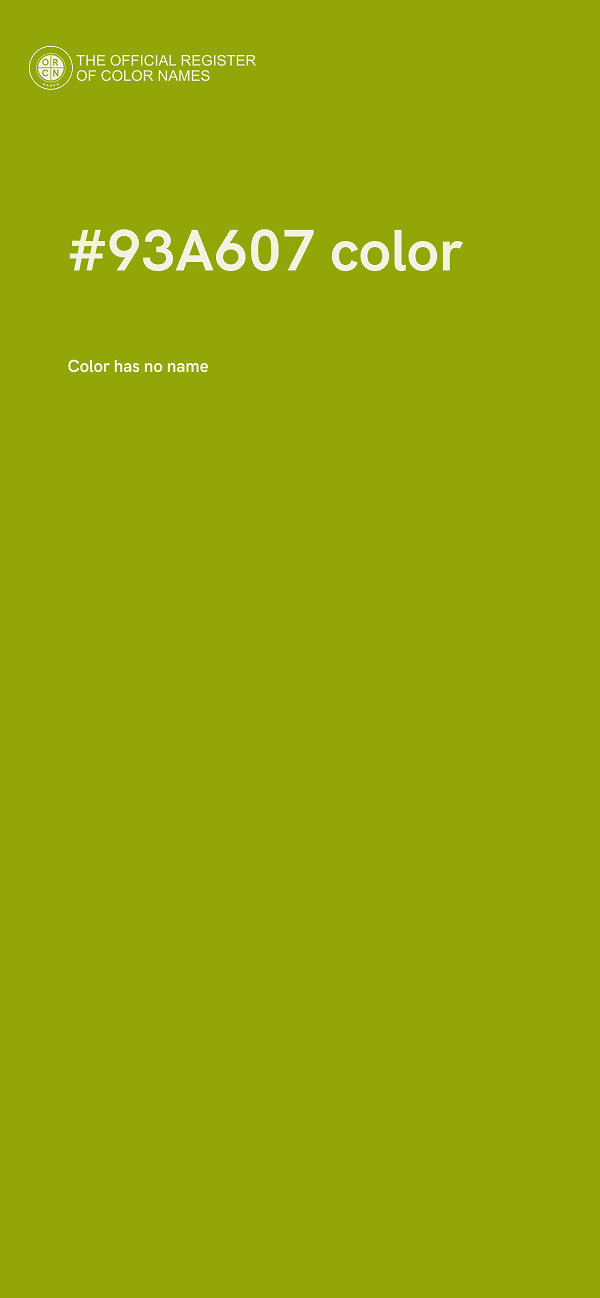 #93A607 color image