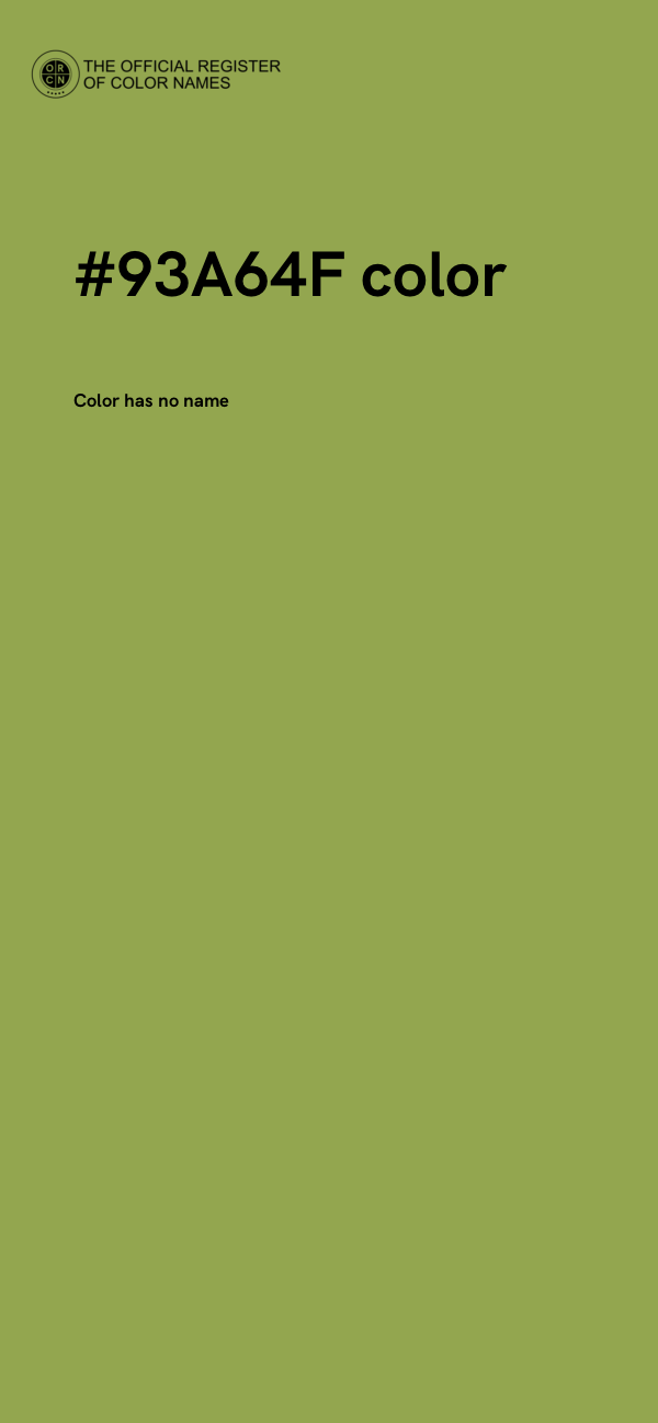 #93A64F color image