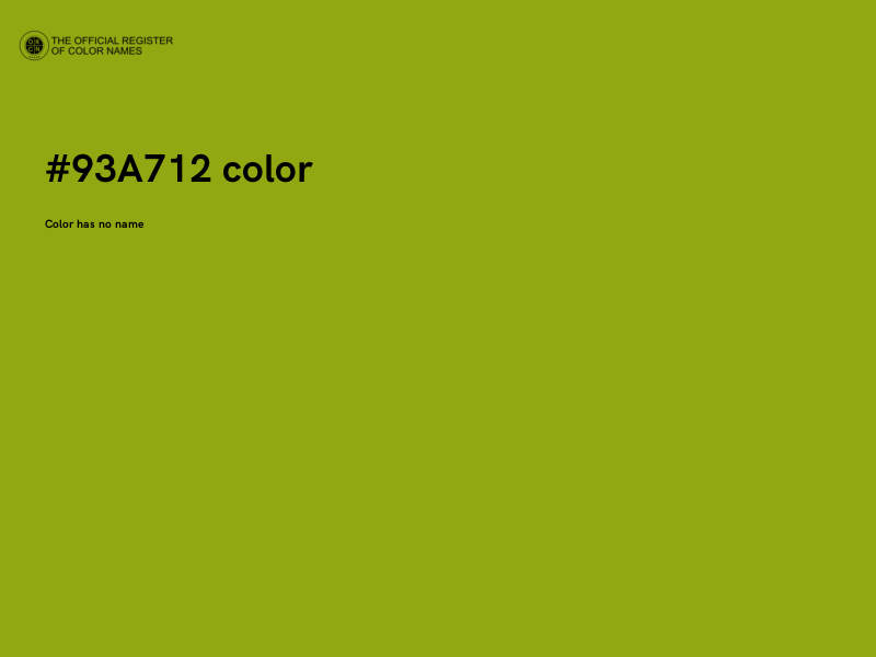 #93A712 color image