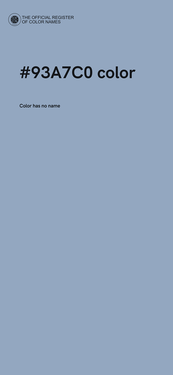 #93A7C0 color image