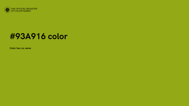 #93A916 color image