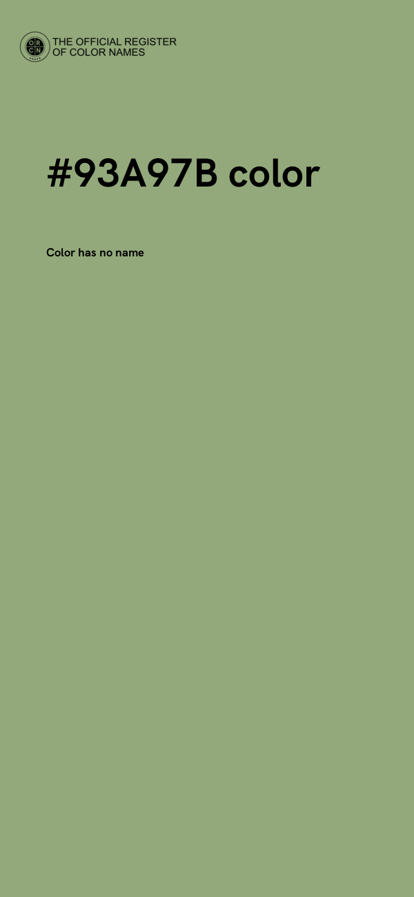 #93A97B color image