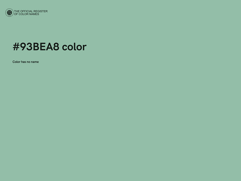 #93BEA8 color image