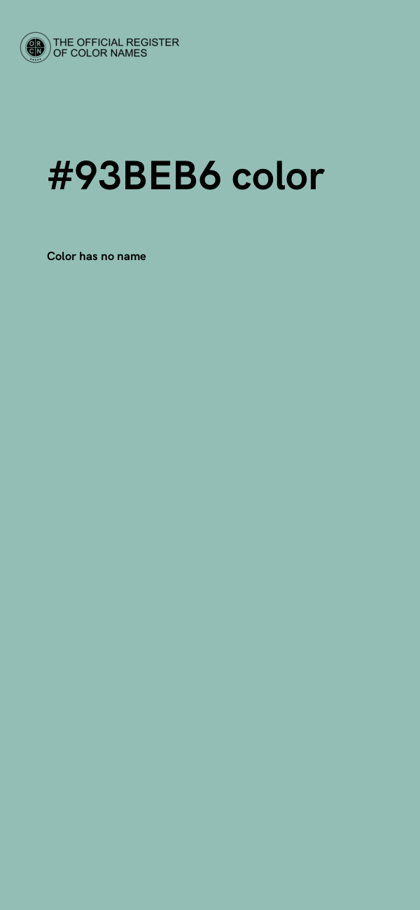 #93BEB6 color image