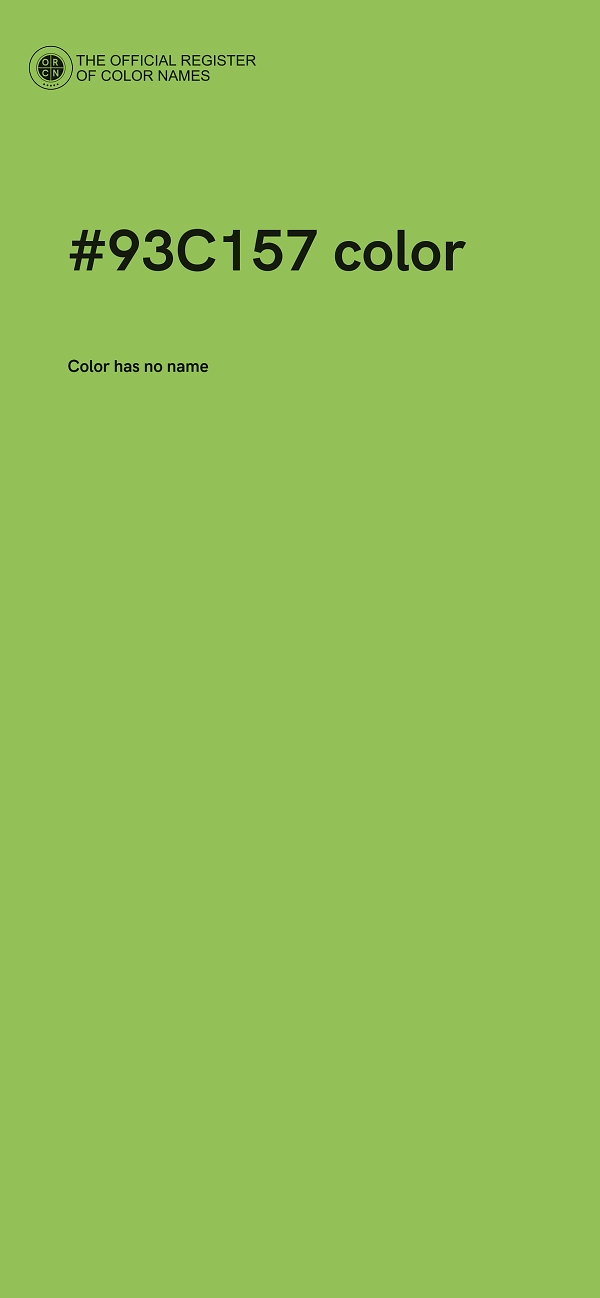 #93C157 color image