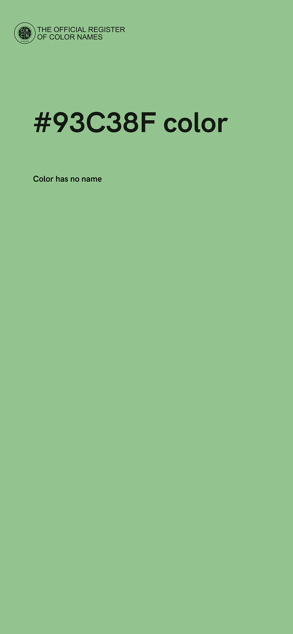 #93C38F color image