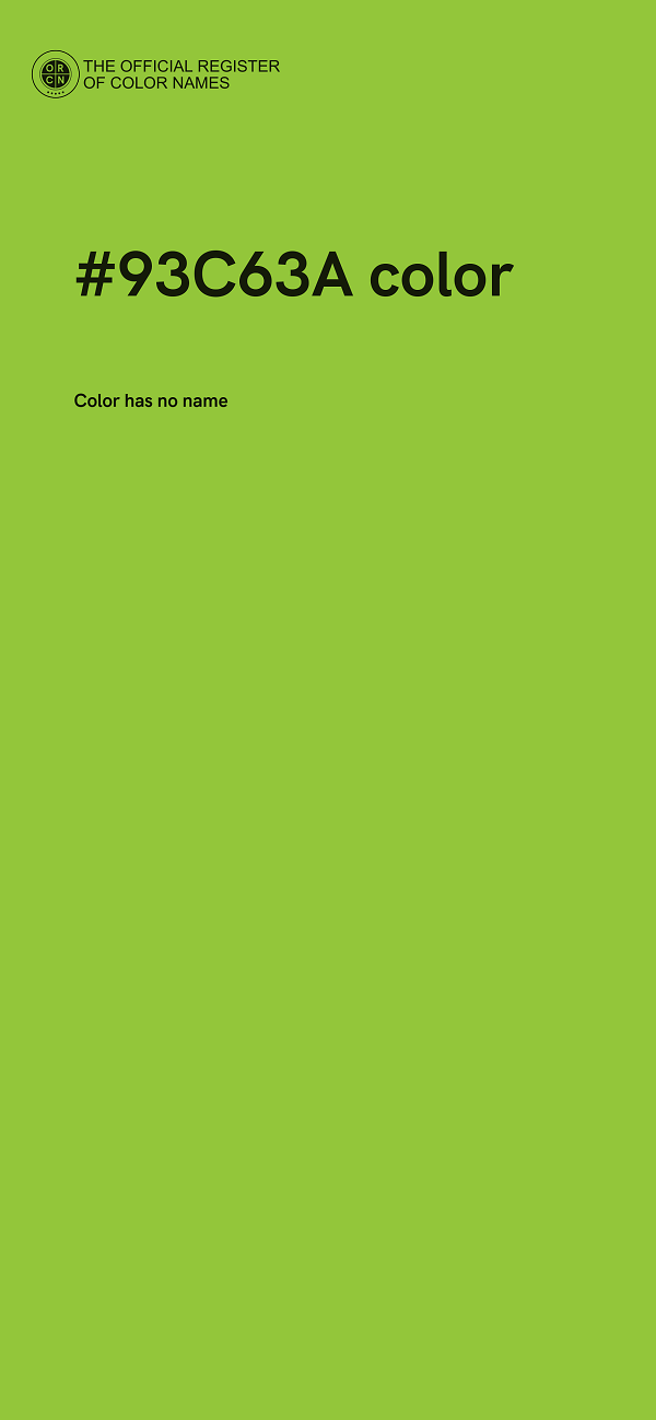 #93C63A color image
