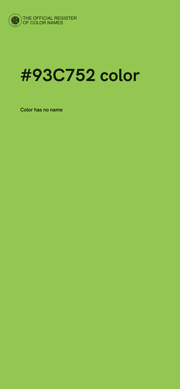 #93C752 color image