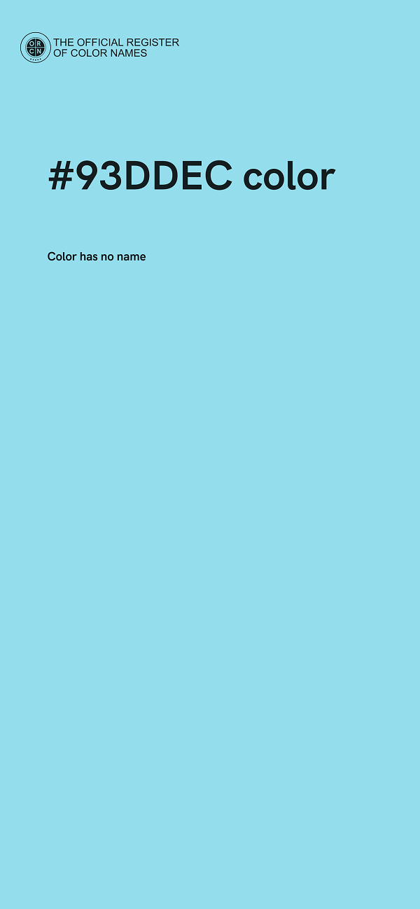 #93DDEC color image