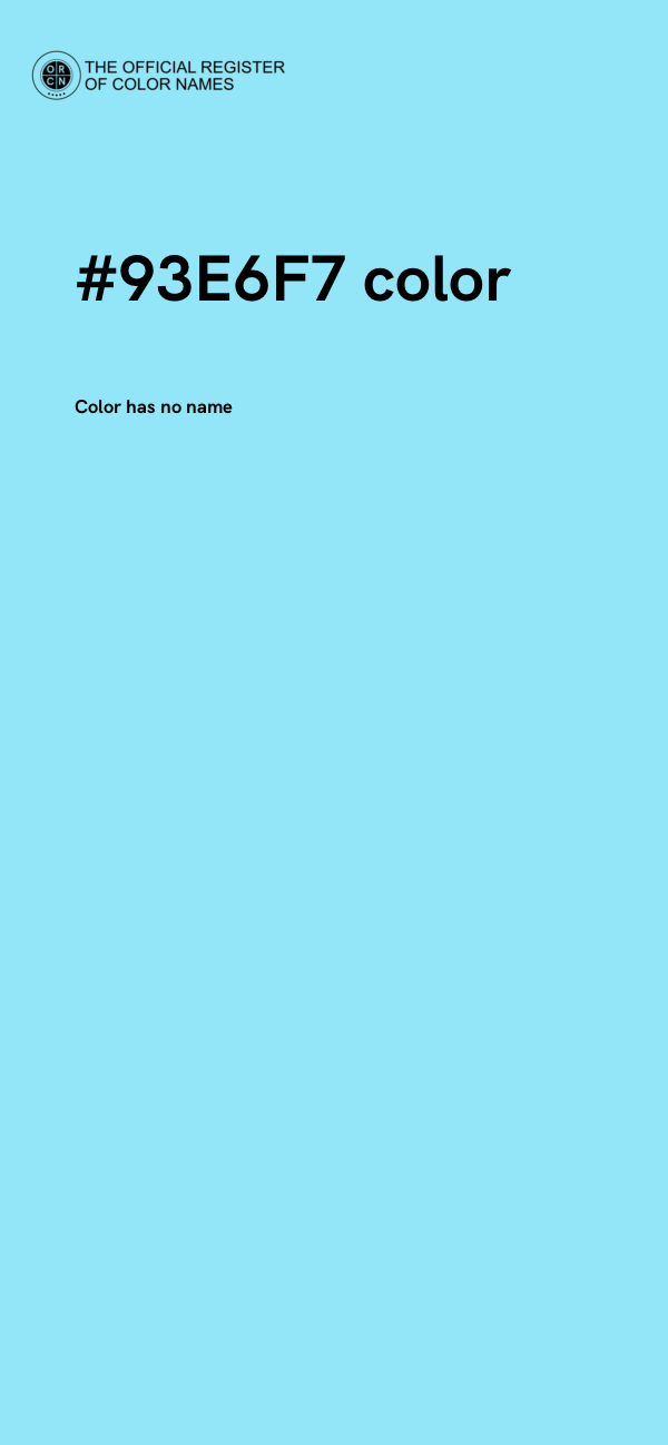 #93E6F7 color image