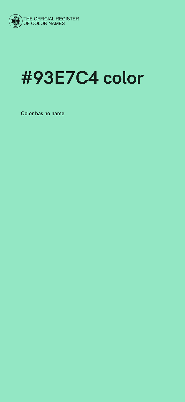 #93E7C4 color image