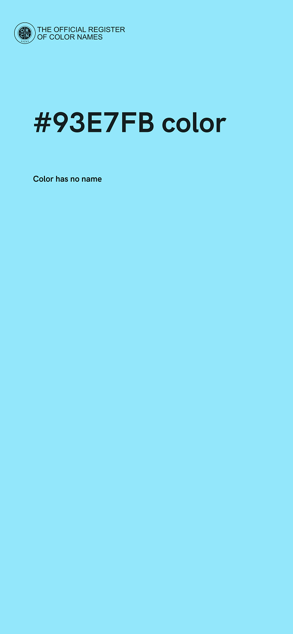 #93E7FB color image