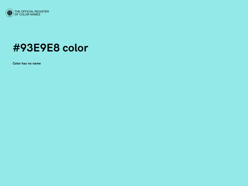 #93E9E8 color image