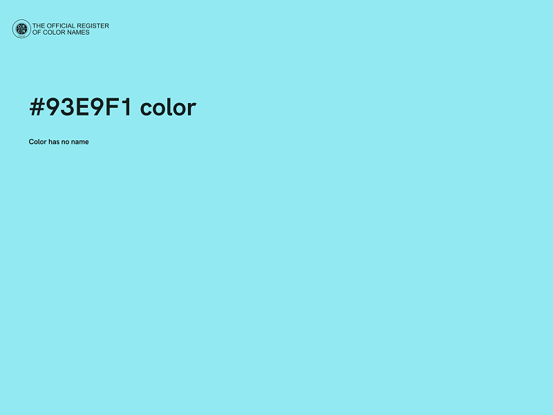 #93E9F1 color image