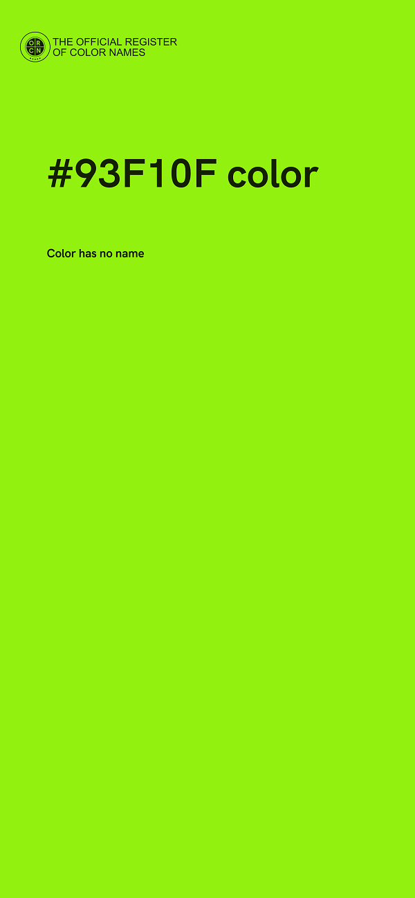 #93F10F color image