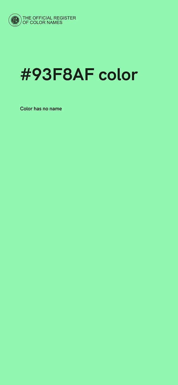 #93F8AF color image