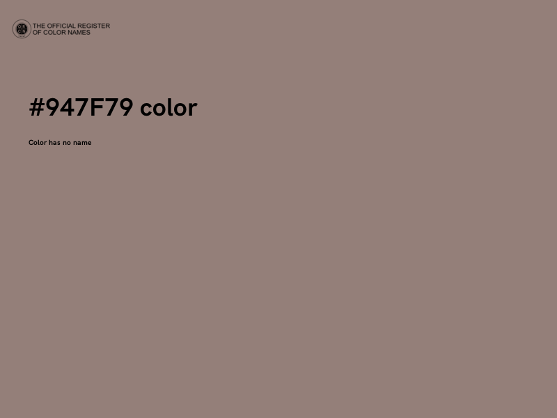 #947F79 color image