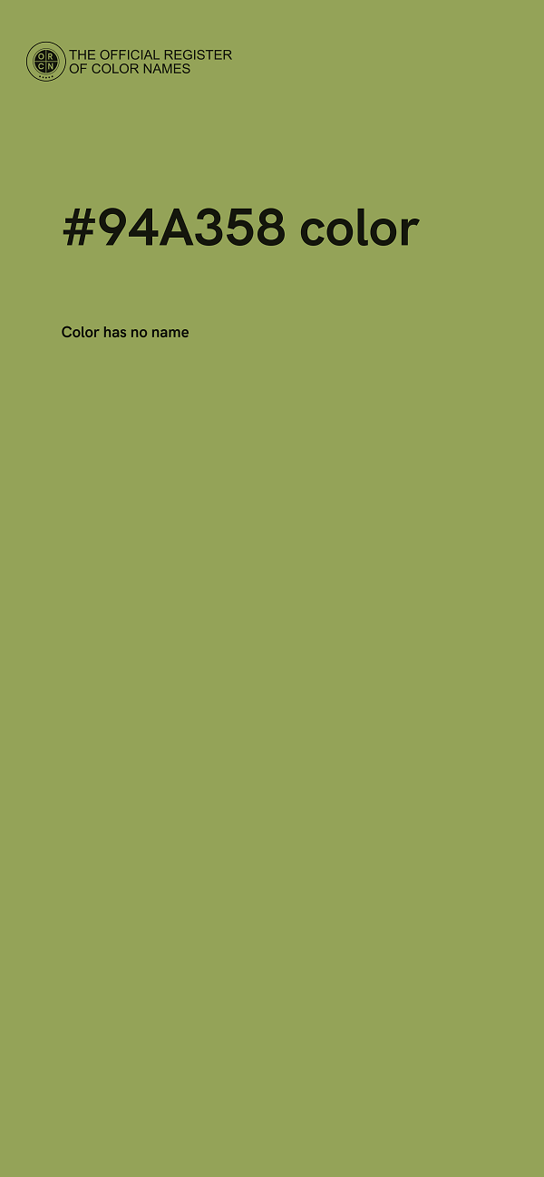 #94A358 color image
