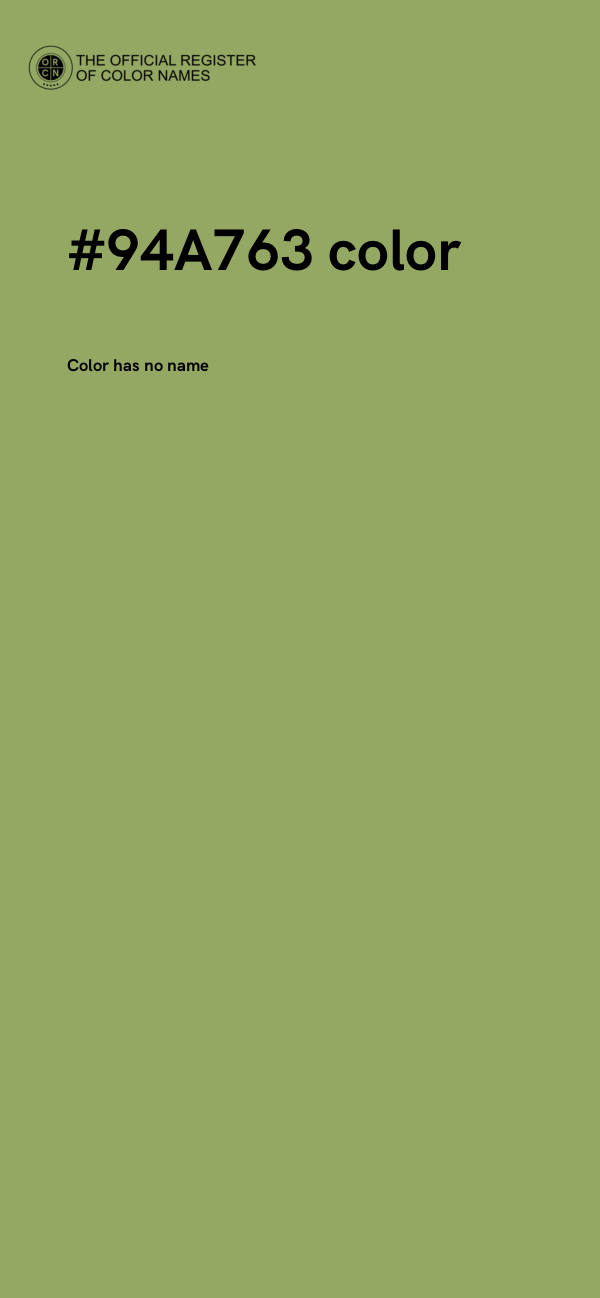 #94A763 color image