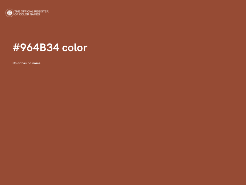 #964B34 color image