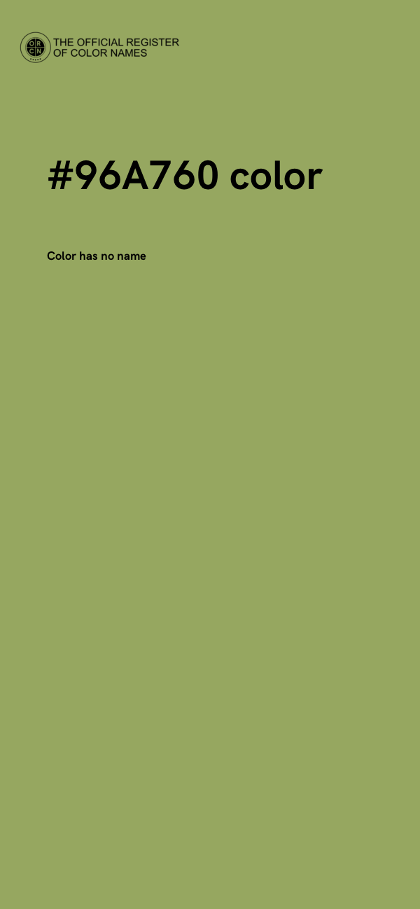 #96A760 color image