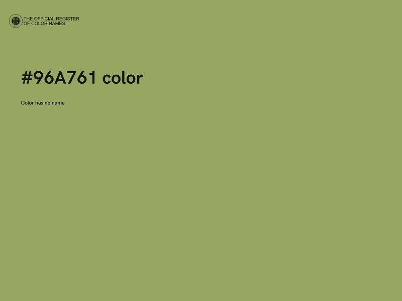 #96A761 color image