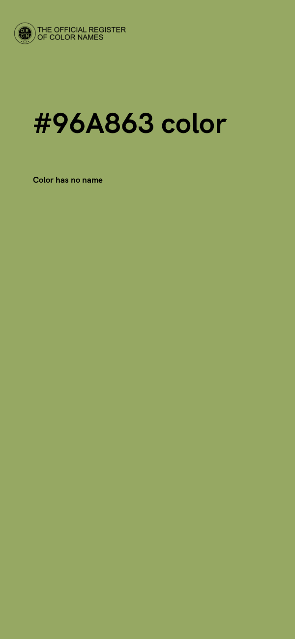 #96A863 color image