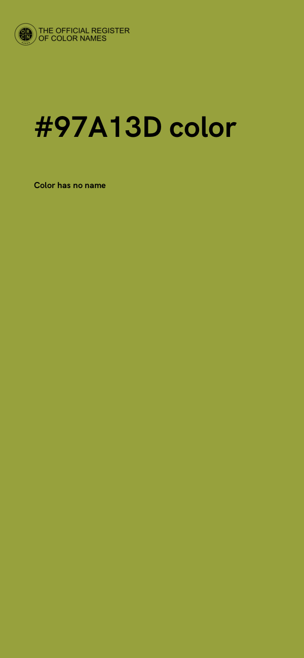#97A13D color image