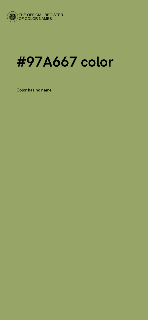 #97A667 color image