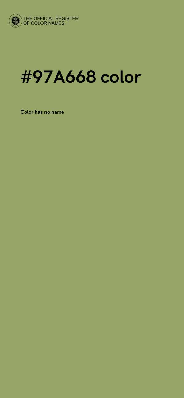 #97A668 color image