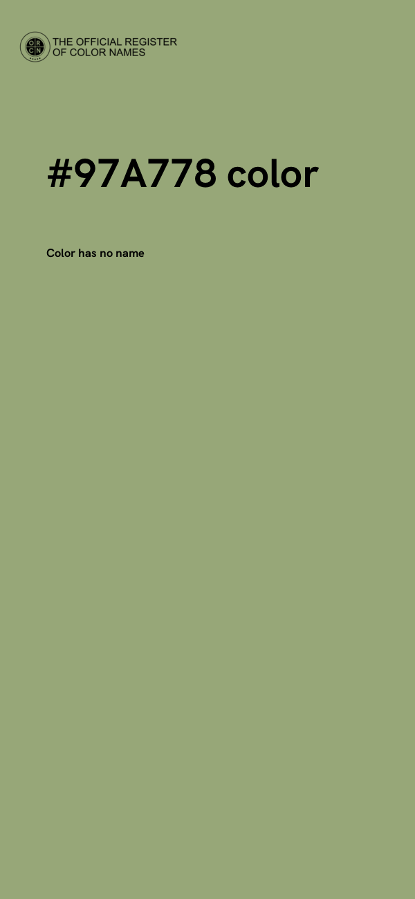#97A778 color image