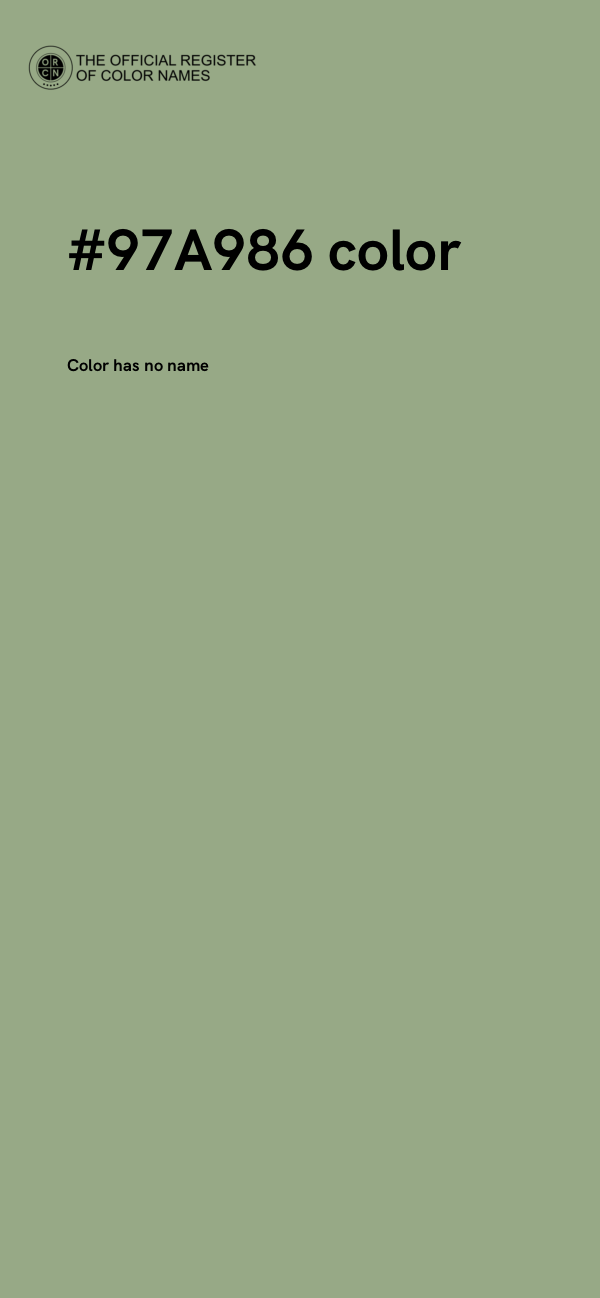 #97A986 color image