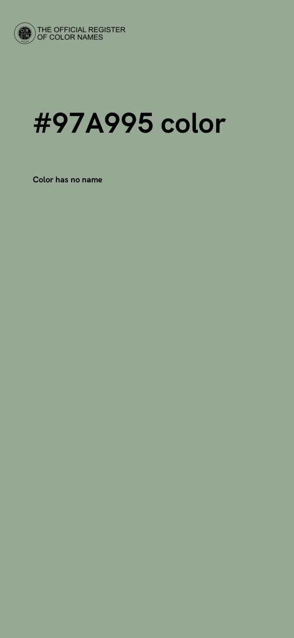 #97A995 color image