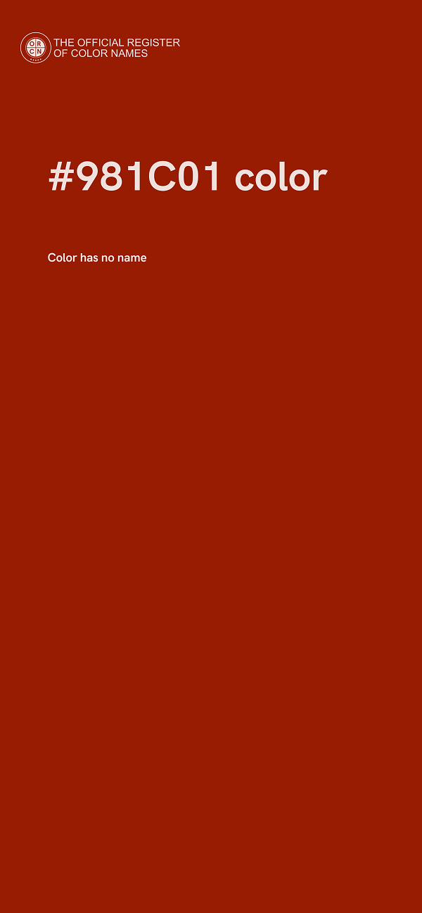 #981C01 color image