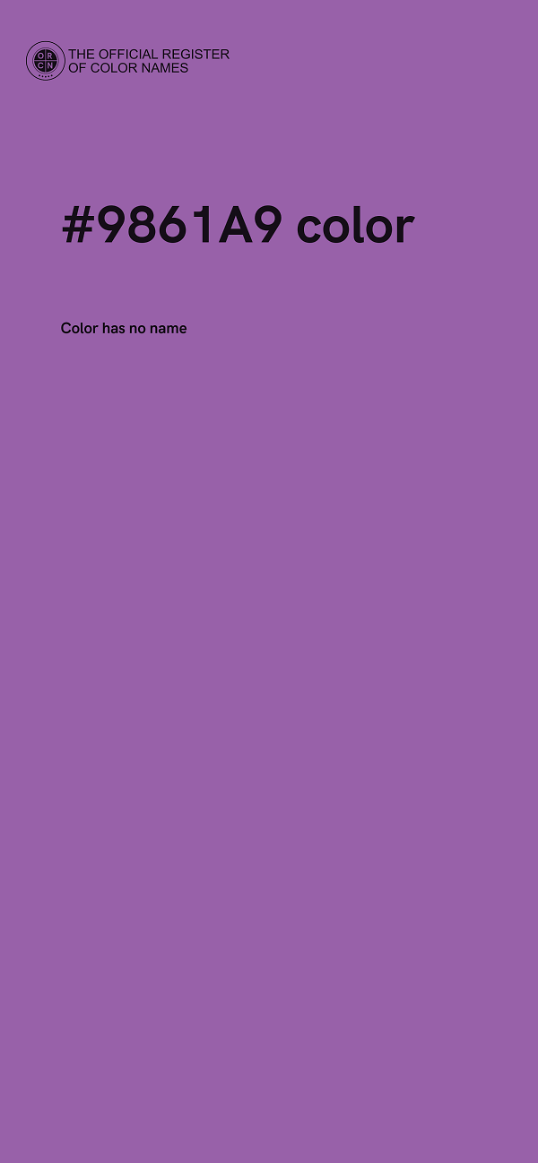 #9861A9 color image