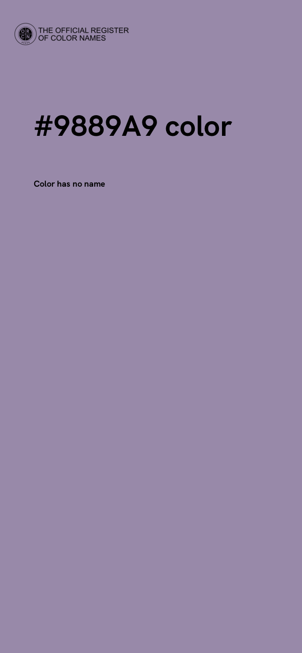 #9889A9 color image
