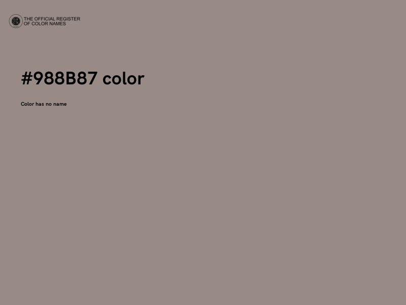 #988B87 color image