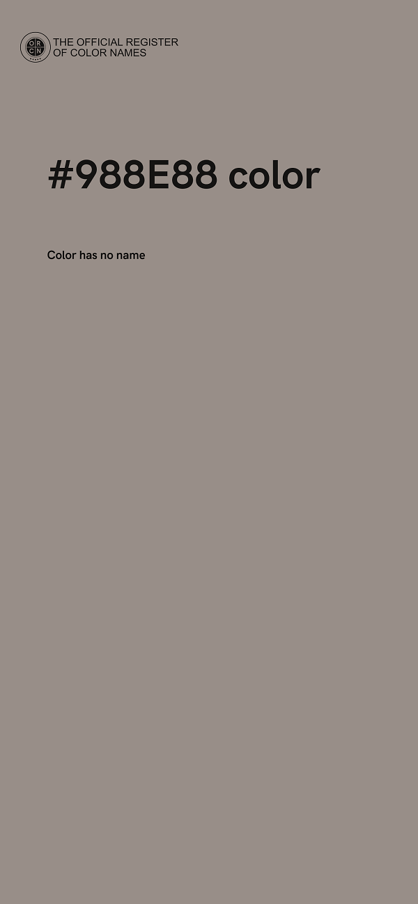 #988E88 color image
