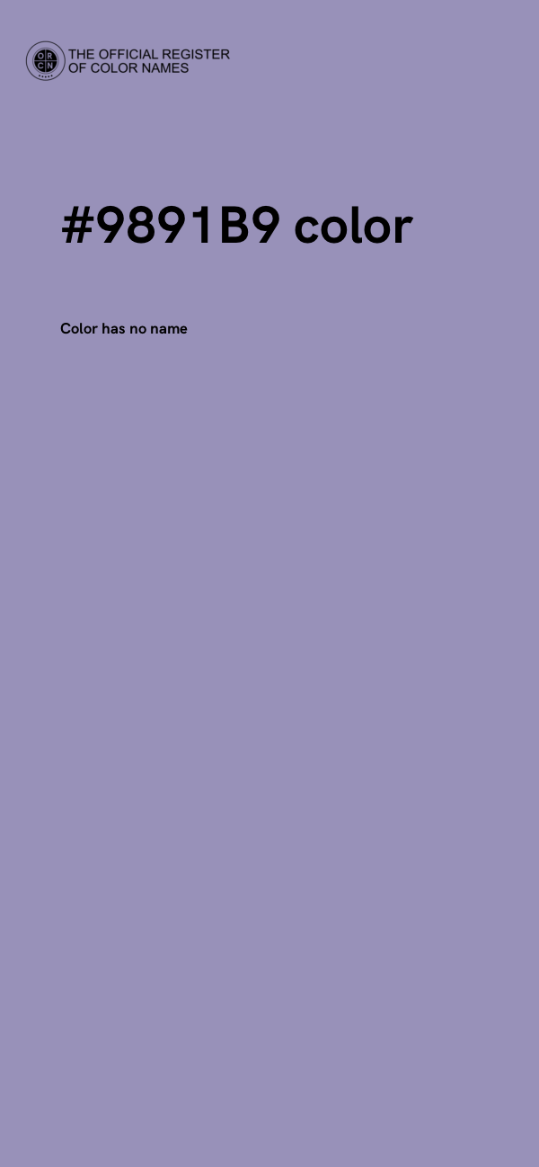 #9891B9 color image