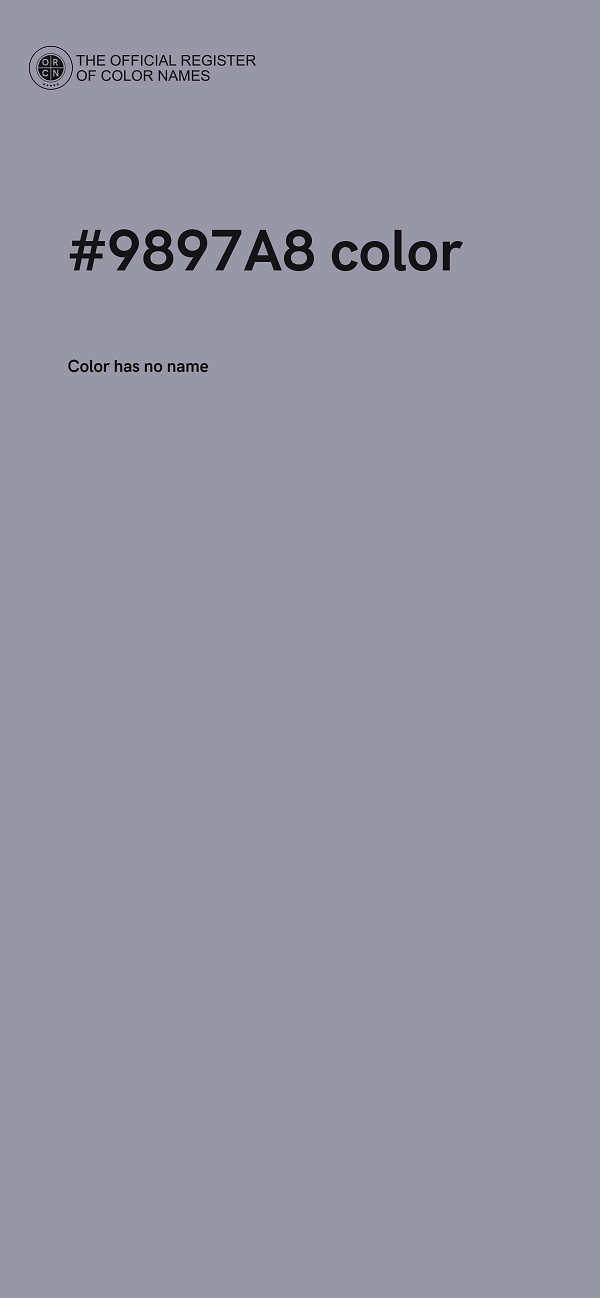#9897A8 color image