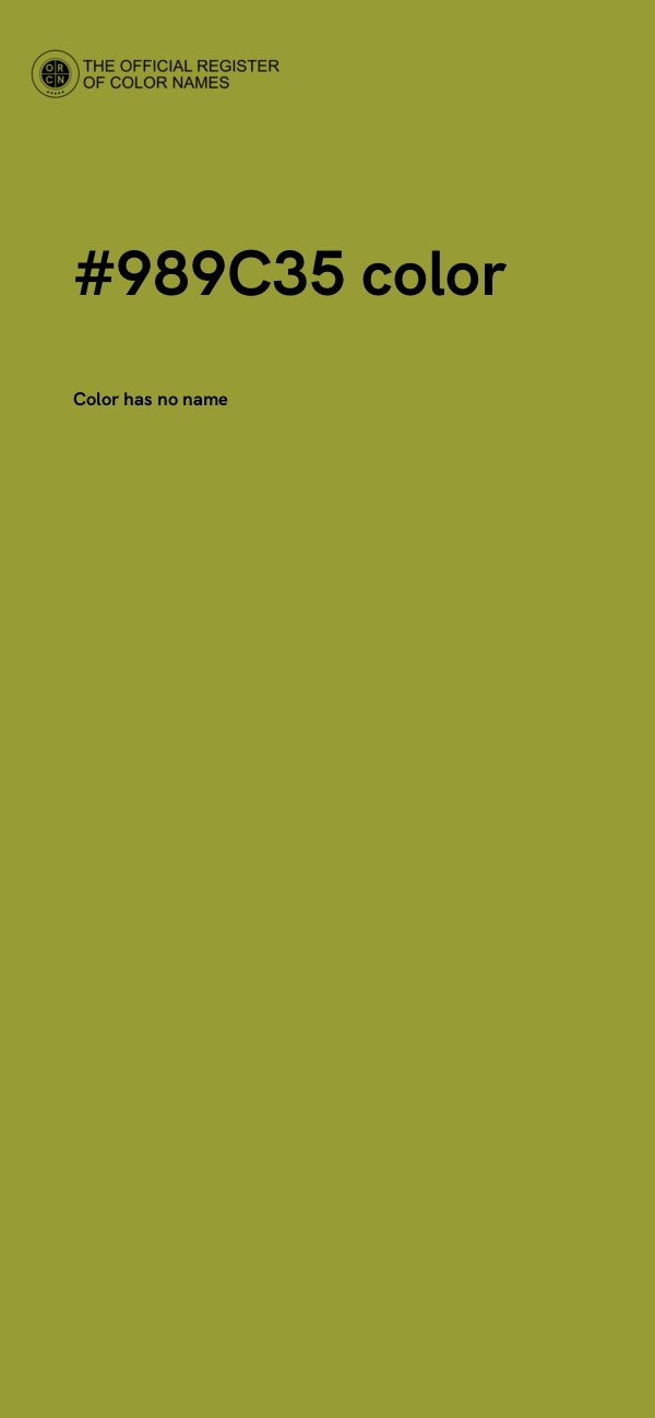 #989C35 color image