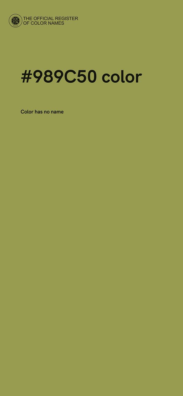 #989C50 color image
